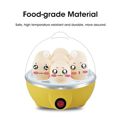 1-Person Mini Egg Cooker Automatic Power off Multi-Functional Steamed Egg Boiled Egg Maker for Breakfast Home Kitchen Appliance