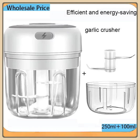100/250mL USB Charging Garlic Mincer Mini Crusher Chopper Electric Garlic Chopper Powerful Ginger Garlic Onion Meat Masher