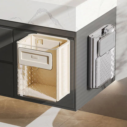 10L Wall-Mounted Hanging Trash Can Large Capacity Hanging Collapsible Trash Can Folding Garbage Basket for Car Outdoor Camping