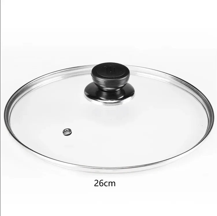 Tempered Glass Round Frying Pan Cover Visible Vertical Lid Pot Lid Cookware Parts Kitchen Accessories 20-30cm