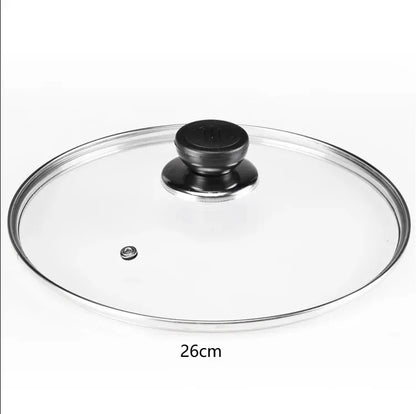Tempered Glass Round Frying Pan Cover Visible Vertical Lid Pot Lid Cookware Parts Kitchen Accessories 20-30cm