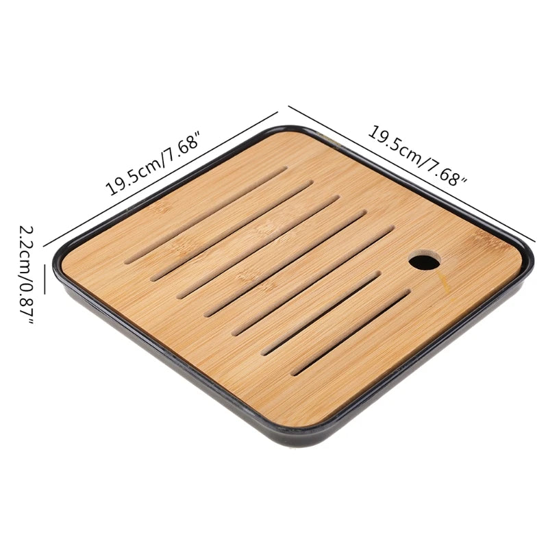 Mini Bamboo Chinese Kung Fu Tea Tray – Serving Tray Box for Tea Ceremonies