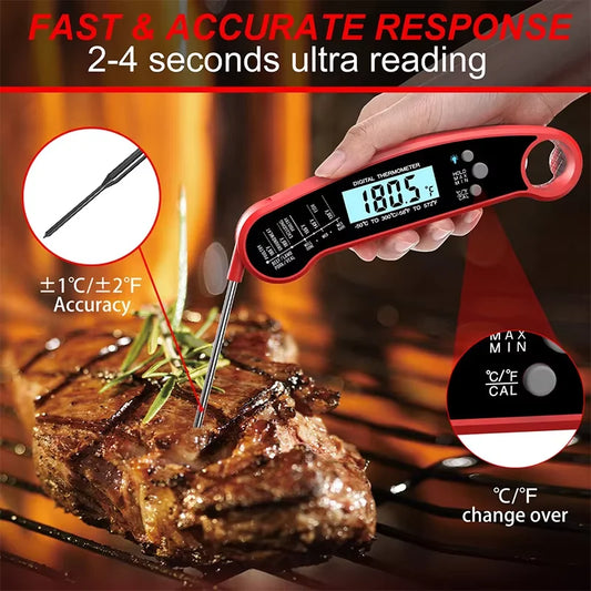 LMETJMA Digital Meat Thermometer Instant Read Meat Thermometer Digital with Probe Food Thermometer for Cooking Grilling JT-124