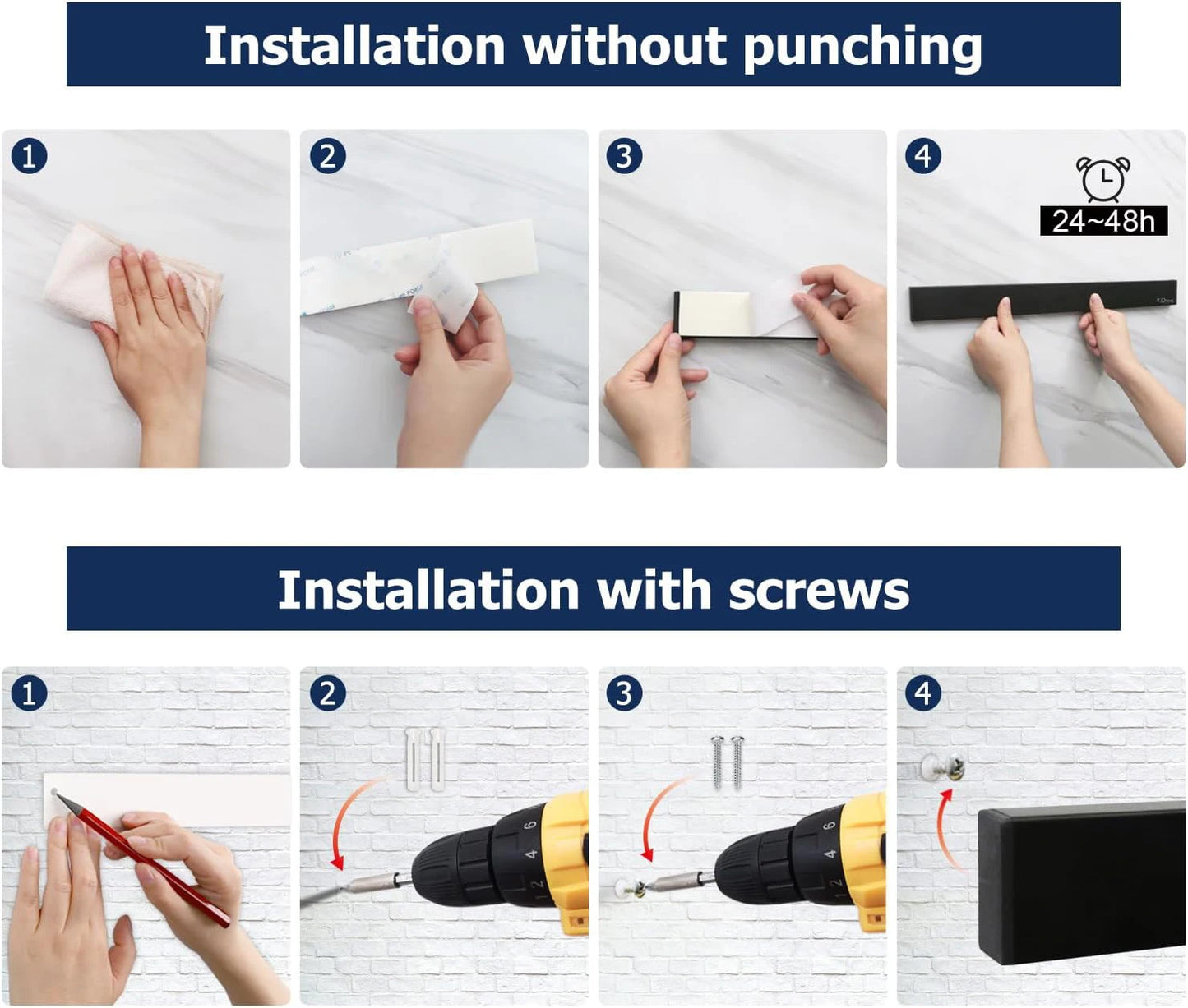 40CM 50CM Stainless Steel Knife Stand Magnetic Knife Holder Wall Block Storage Rack for Knives Kitchen Accessories Organizer