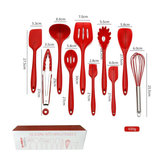 10-Piece Silicone Cookware & Kitchen Utensil Set