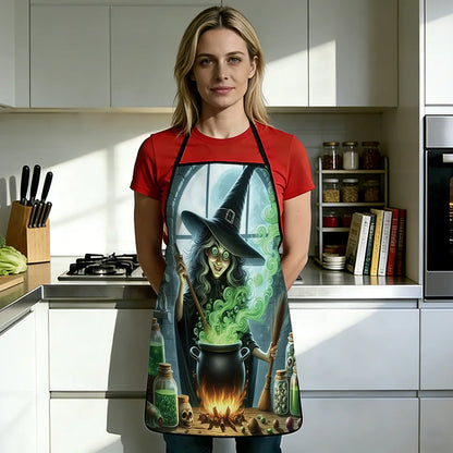 Witch Potion Bottle Print Kitchen Apron