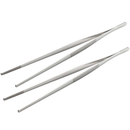 Stainless Steel Kitchen & BBQ Tongs – Grill Meat Tongs & Cooking Tweezers (1/3/4 Pcs)