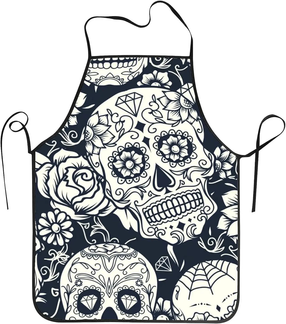 Sugar Skull Print Halloween Cooking Apron