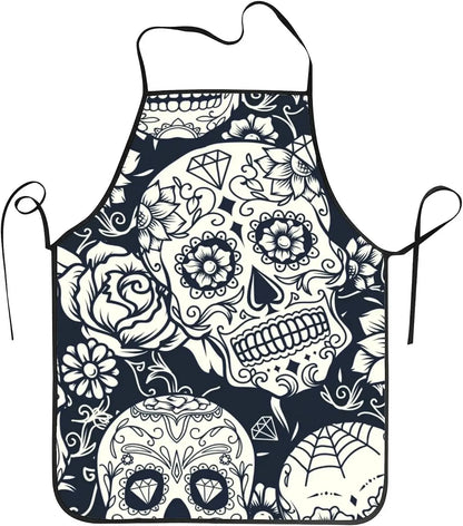 Sugar Skull Print Halloween Cooking Apron