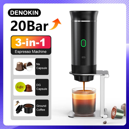 3-in-1 Wireless Portable Espresso Coffee Machine – Travel Coffee Maker for Car, Home & Camping