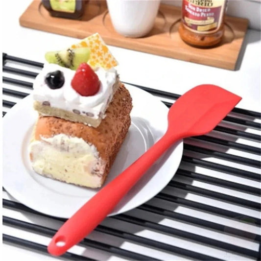 1PC Small Heat Resistant Integrate Handle Silicone Spooncolor Silicone Scraper Cake Cream Spatula Knife Kitchen Baking Tool