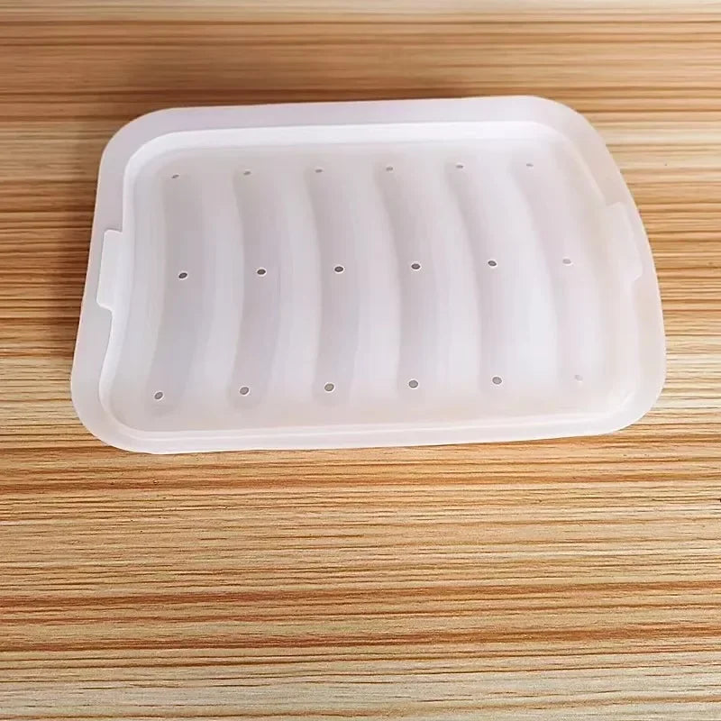 Sausage Maker Mould 6 Cavity Silicone DIY Ham Hot Dog Making Moulds With Lid Kitchen Household Sausages Cake Baking Tools Molds