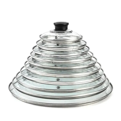 Tempered Glass Round Frying Pan Cover Visible Vertical Lid Pot Lid Cookware Parts Kitchen Accessories 20-30cm