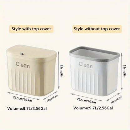 12L Kitchen Trash Can Wall Mounted Hanging Trash Bin with Lid Garbage Can for Cabinet Under Sink Waste Garbage Compost Bin Trash