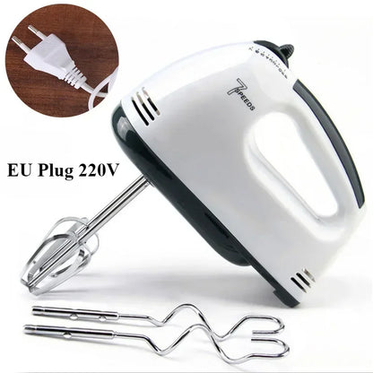 220V Handheld Electric Egg Beater, Household Automatic Mixer, Handheld Food Cake Bread Baking Dough Mixer, 7-speed Cream Blender