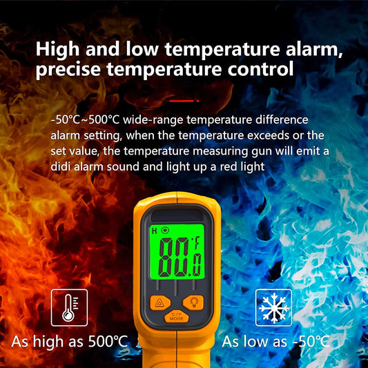 Infrared Thermometer Non-Contact Food Thermometer Gun Household Temperature Thermometer Digital for Kitchen Cooking Tools 530℃