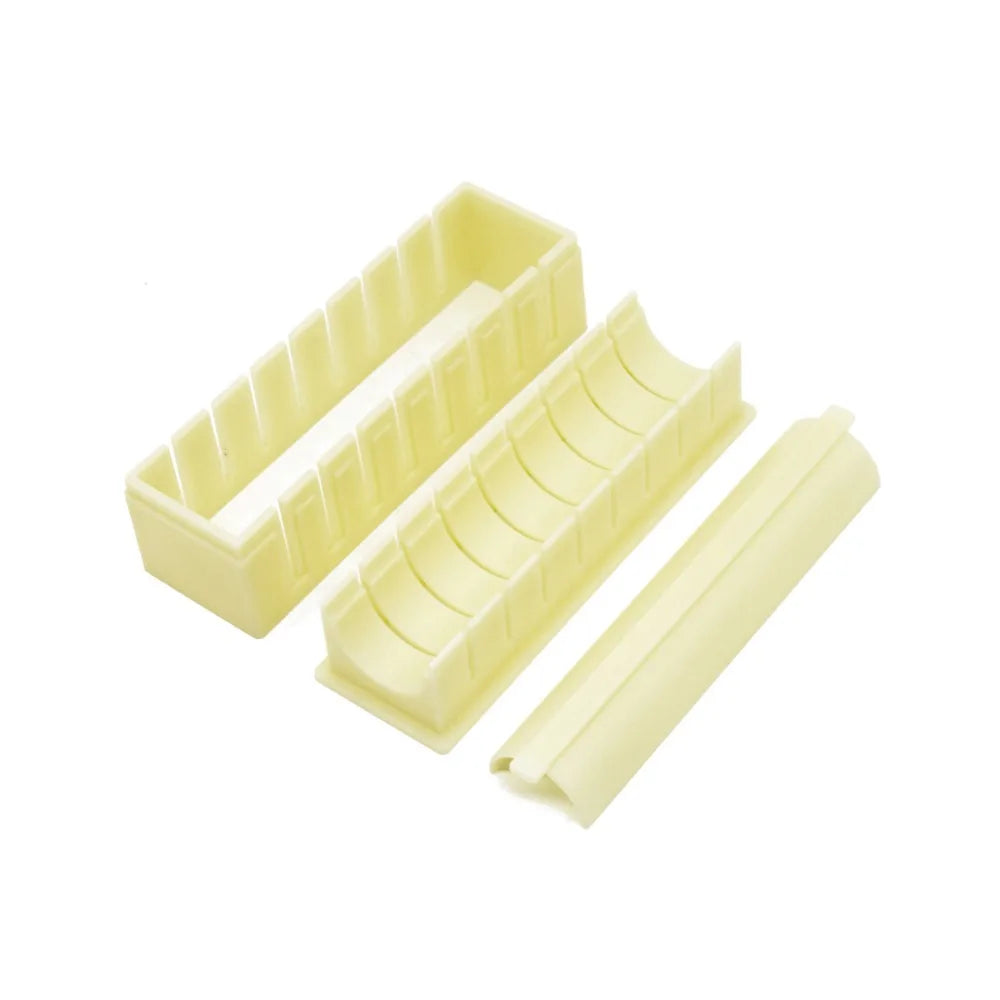 Sushi Maker Equipment Kit – Plastic Kimbap & Sushi Roll Molds in Round, Square & Heart Shapes