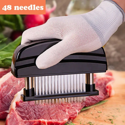 48-Blade Stainless Steel Needle Meat Tenderizer – Beef & Steak Mallet Pounder