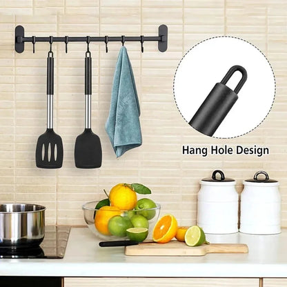 2PCS Silicone Spatula Set Heat Resistant Non-Scratch Kitchen Utensils Dishwasher Safe for Baking Frying Steak Cooking Essentials