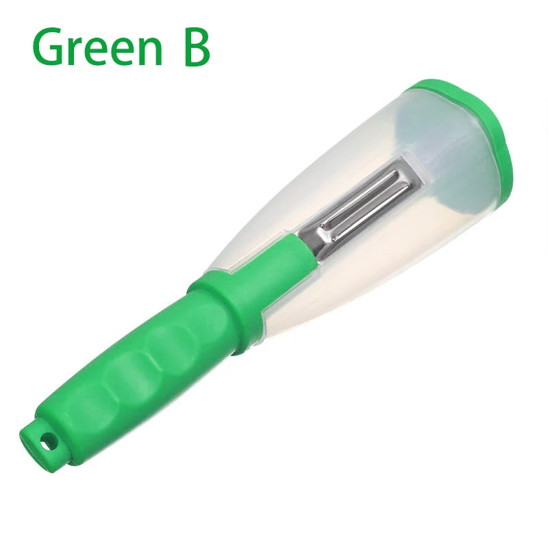 Kitchenley Multifunctional Peeling Knife with Storage Tube – Household Apple & Vegetable Peeler with Blade Cover