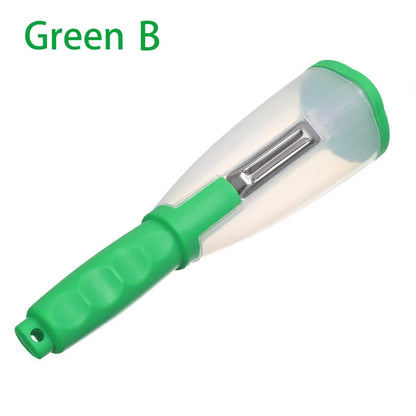Kitchenley Multifunctional Peeling Knife with Storage Tube – Household Apple & Vegetable Peeler with Blade Cover