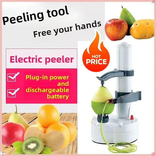 New Household Electric Peeler Multifunctional Fruit and Potato Peeler, Removable Cleaning Peeler ABS Stainless Steel Material