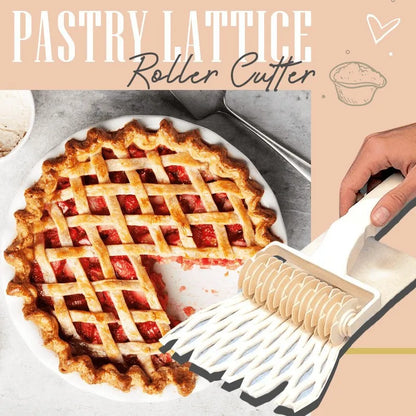Kitchenley Embossing Lattice Dough Roller & Pie Pizza Cutter – Pastry Bakeware Tool (3 Sizes)