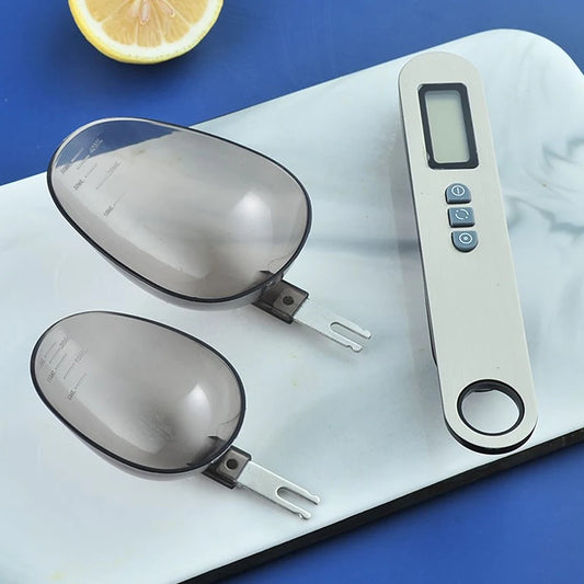 25cm LCD Digital Kitchen Scale with Two Spoon Head Measuring Food Flour Digital Spoon for Milk Coffee Kitchen Tools 500g/0.3g