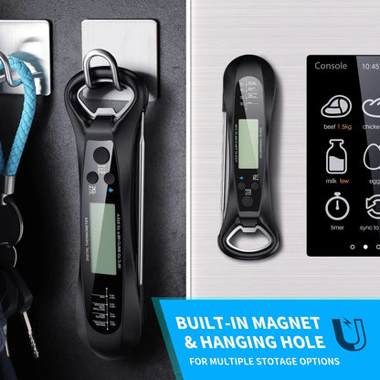 Instant Read Meat Thermometer for Cooking, Fast & Precise Digital Food Thermometer with Backlight, Magnet, Calibration, kitchen