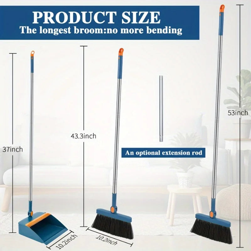 Two piece new broom set, dustpan combination, household sweeping broom, folding broom, wiper, dustpan, garbage shovel
