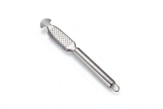 Stainless Steel Fish Scale Scraper & Belly Knife – Multi-Use Ginger & Garlic Grater Kitchen Tool
