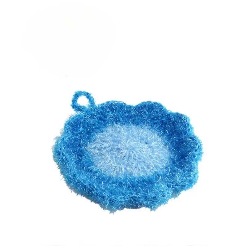 Multifunctional Cleaning Brush Dishwashing Sponge Scouring Pad Kitchen Pot and Bowl Brush Kitchen Cleaning Gadget Random Color