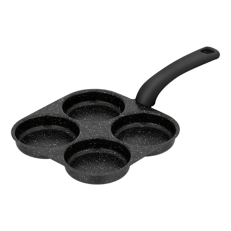 1pc Medical Stone Four-hole Omelette Pot Household Non-stick Flats-bottomed Egg Dumpling Pot Breakfast Egg Burger Frying Pan