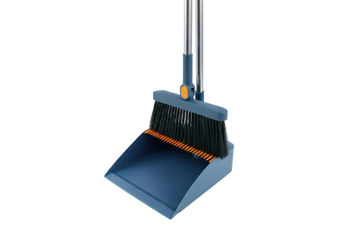 Folding Broom & Dustpan Set – 2-Piece Space-Saving Cleaning Set - Kitchenley