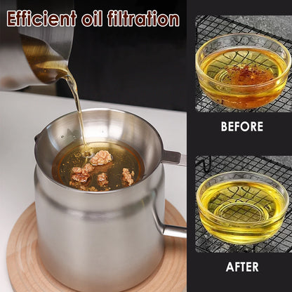 Kitchenley 2L Oil Filter Pot – Stainless Steel with Fine Mesh Strainer & Fry Basket