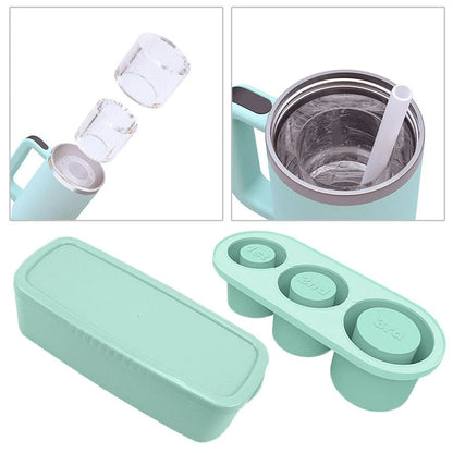 Silicone Ice Cube Molds with Lid for 30/40 Oz Tumbler Cups for Water Mug Easy Fill and Release Ice Maker Ice Cube Tray