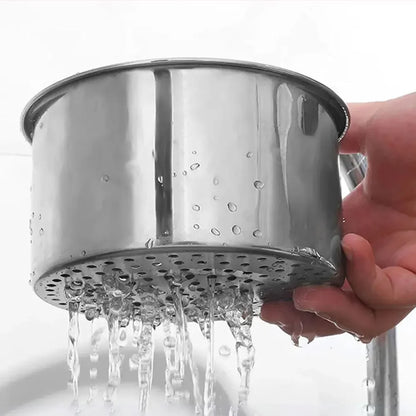 Stainless Steel Swan Sink Strainer Basket – Hanging Waste Drain Filter & Fruit Vegetable Drainer with Sponge Rack