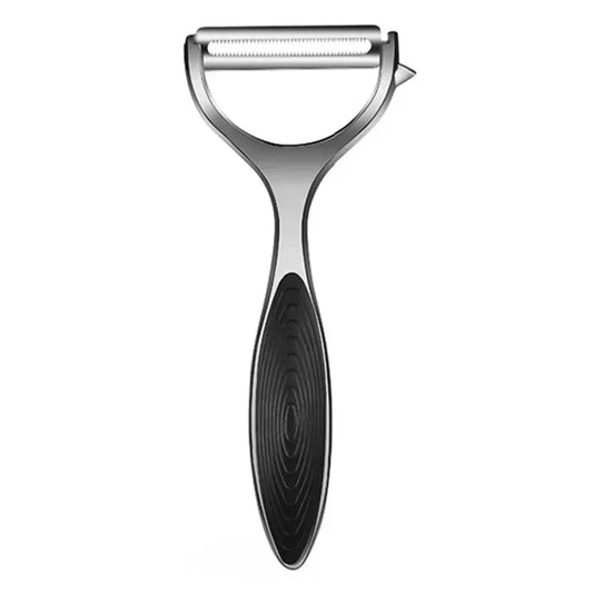 Multi-Purpose Kitchen Peeler – Serrated & Flat Edge Potato Peeler, Slicer & Melon Grater