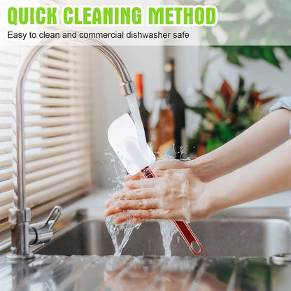 LMETJMA Heat Resistant Rubber Spatula Nonstick Silicone Spatula Scrapers Commercial High Temp Kitchen Baking Spatula JT491