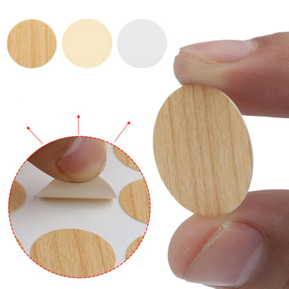 54pcs/Sheet Self Adhesive Furniture Screw Cap Cover Stickers Round Stickers for Home Wood Craft Desk Cabinet Decorative Decals