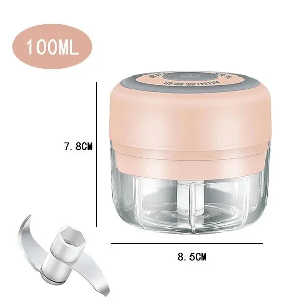 100/250mL USB Charging Garlic Mincer Mini Crusher Chopper Electric Garlic Chopper Powerful Ginger Garlic Onion Meat Masher