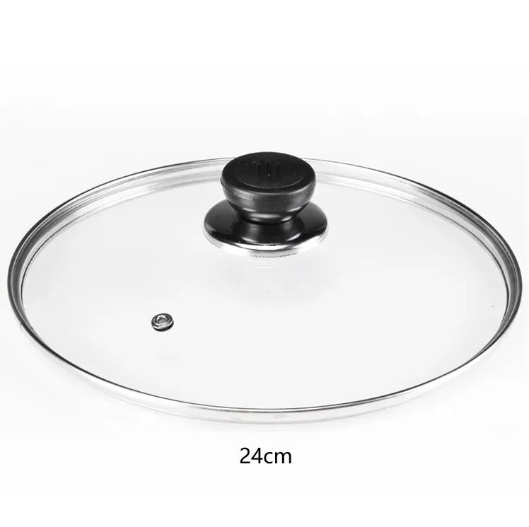 Tempered Glass Round Frying Pan Cover Visible Vertical Lid Pot Lid Cookware Parts Kitchen Accessories 20-30cm