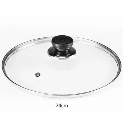 Tempered Glass Round Frying Pan Cover Visible Vertical Lid Pot Lid Cookware Parts Kitchen Accessories 20-30cm