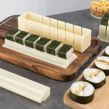 Sushi Maker Equipment Kit – Plastic Kimbap & Sushi Roll Molds in Round, Square & Heart Shapes