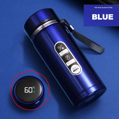 Stainless Steel Thermos Bottle with LED Temperature Display – 500ml & 1L - Kitchenley