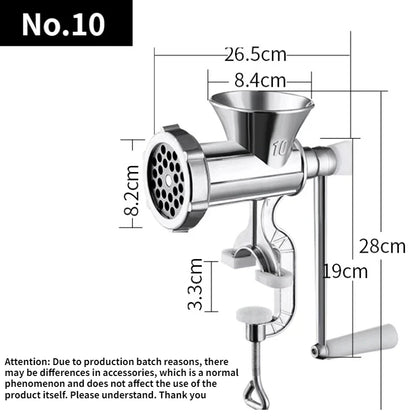 Heavy-Duty Manual Meat Mincer & Grinder – Sausage Filler, Noodle & Pasta Maker Kitchen Tool