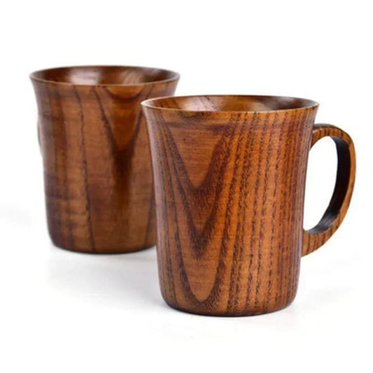 400ml Handmade Wooden Coffee & Beer Mug – Natural Wood Drinkware