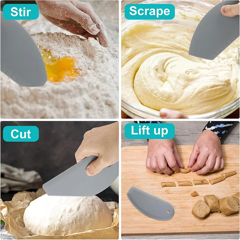 Silicone Dough Scraper with Scale – Multifunctional Baking Tool - Kitchenley