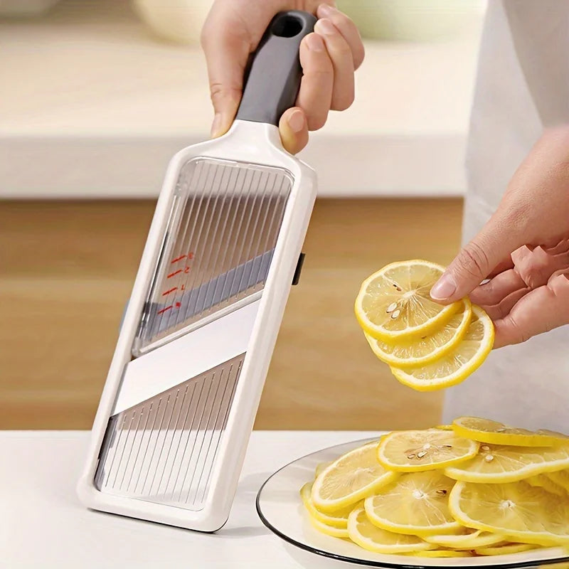Kitchenley Handheld Vegetable Slicer – Adjustable Stainless Steel Blade for Potato & Lemon