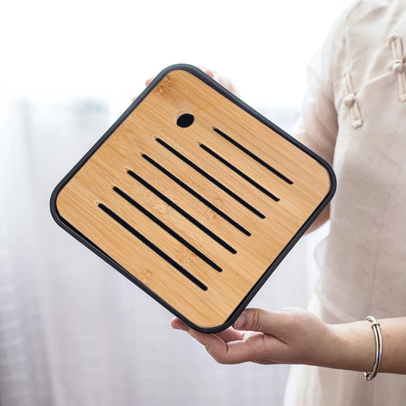 Mini Bamboo Chinese Kung Fu Tea Tray – Serving Tray Box for Tea Ceremonies